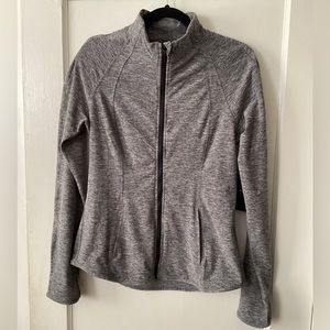 Yogalicious Lux Ultrasoft Lightweight Full Zip Jacket, Grey, L, NWT, MSRP $88